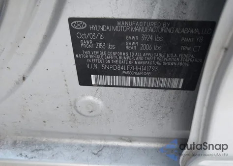 2017 Hyundai Elantra Value Edition from USA, damaged, VIN 5NPD84LF7HH141793